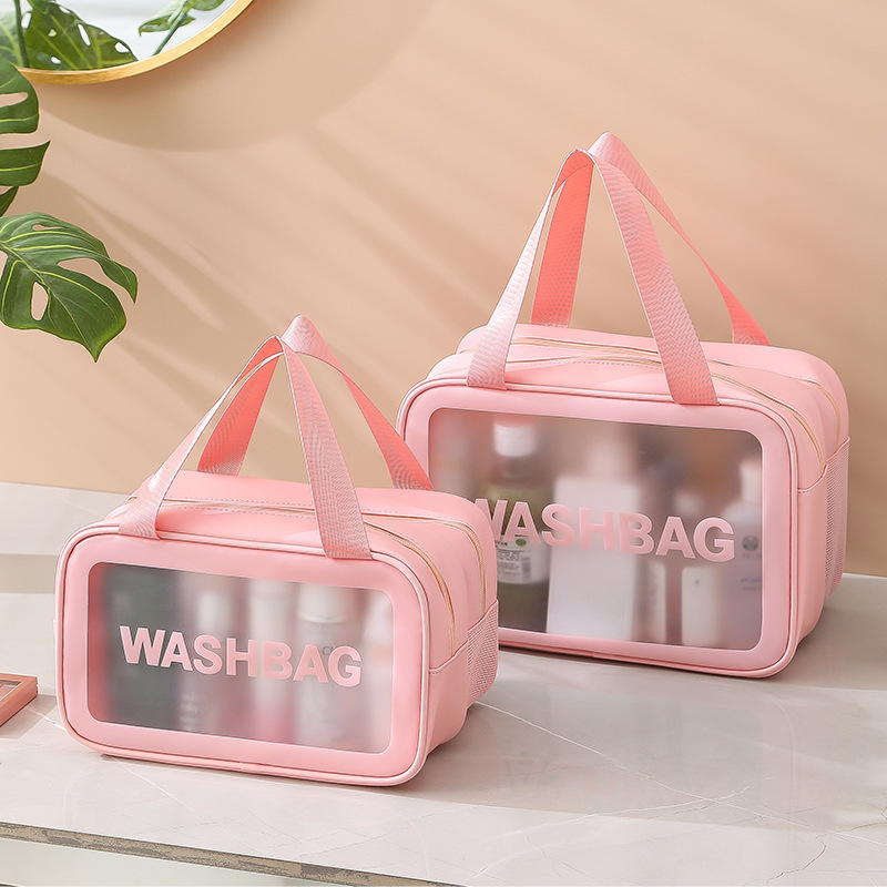 Double-layer washbasin bag with dry and wet separation, waterproof men's swimming storage bag, travel large-capacity cosmetic bag, pvc women's details Picture
