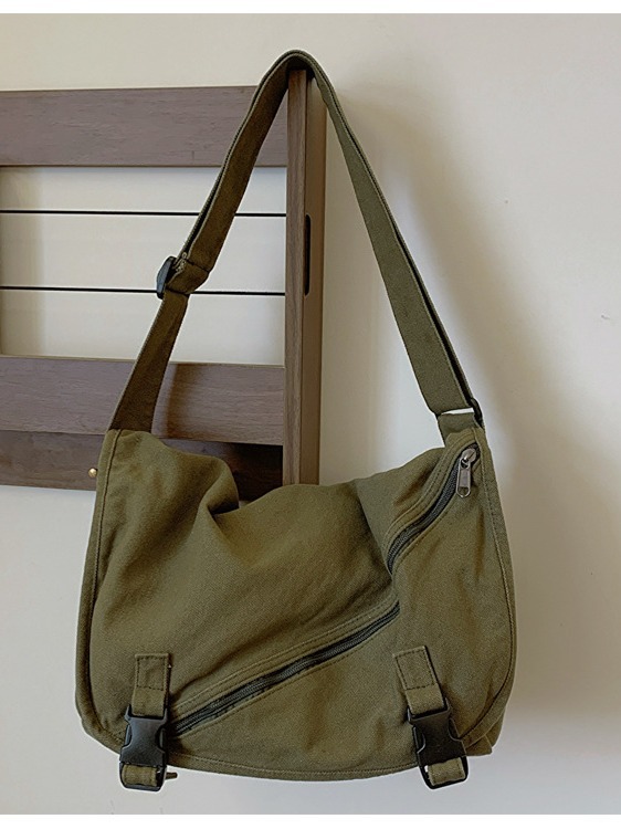 Workwear-style crossbody bag for women, fashionable Japanese style for men, and teenagers. Large-capacity street style trendy single-shoulder casual bag details Picture