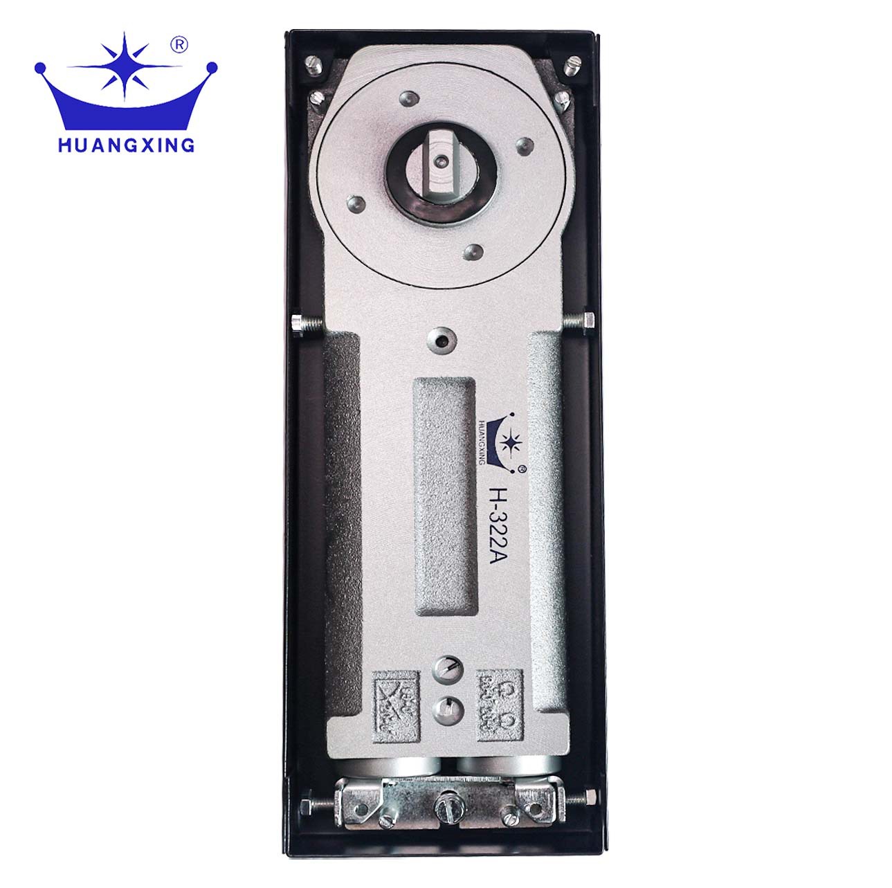 H-322A glass door floor spring, universal buffer floor spring, rotating shaft, spring door, upper and lower accessories, revolving door full figure