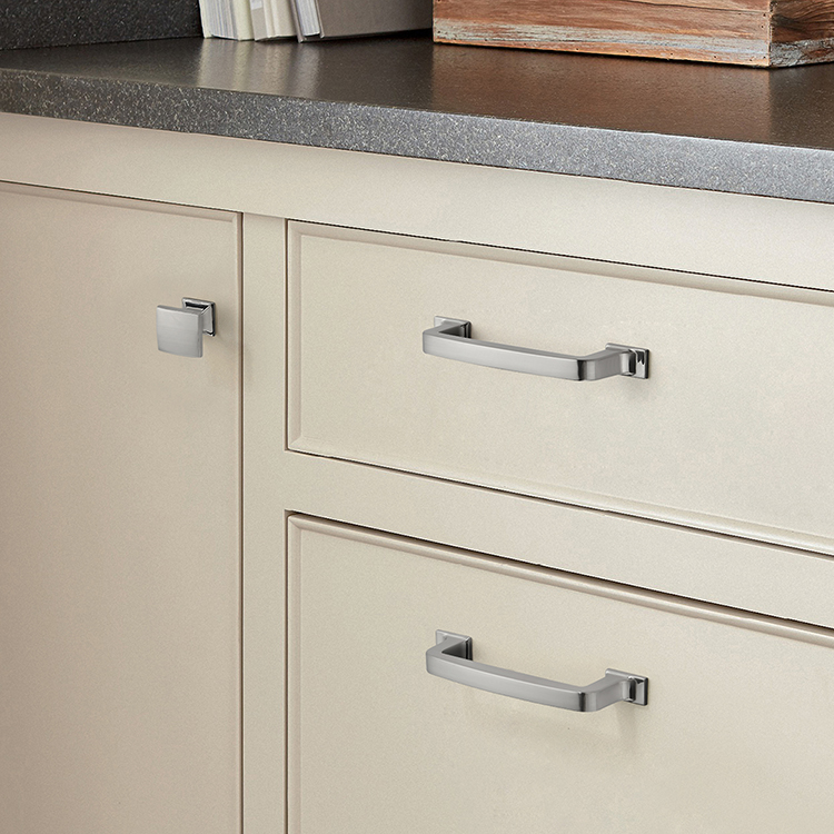 American high-end premium bright chrome silver modern simple and individual drawer and cabinet handles, cabinet door handles nickel brushed Specification drawing
