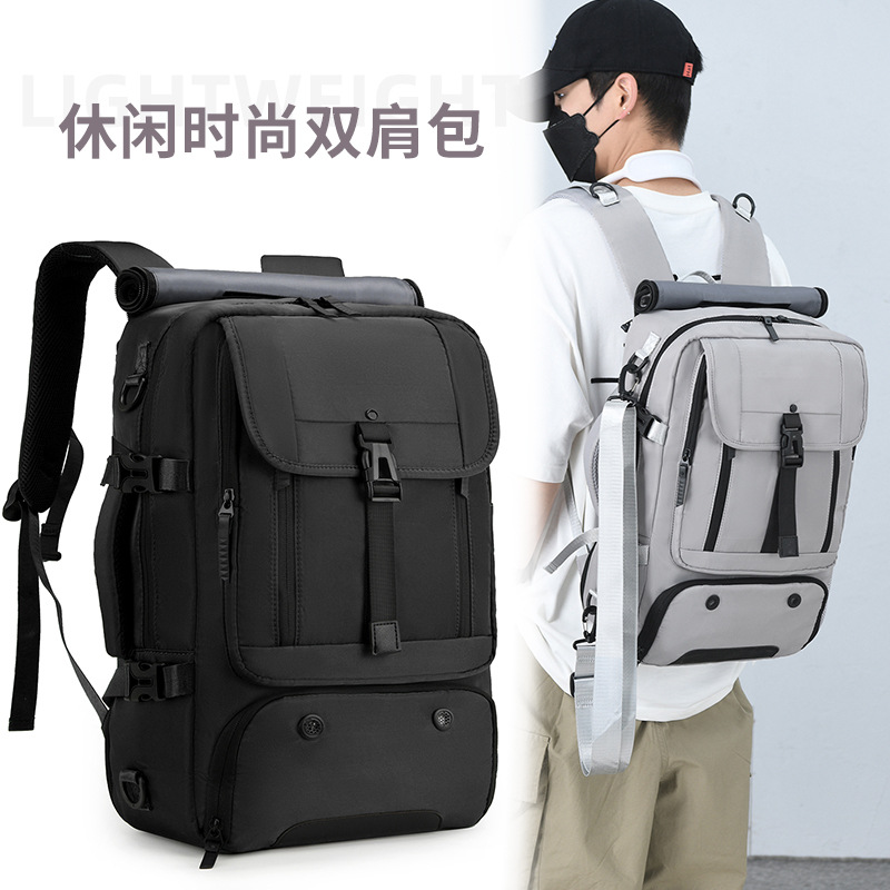 New laptop bag, large-capacity casual backpack, men's independent shoe compartment, dry and wet separated travel bag full figure