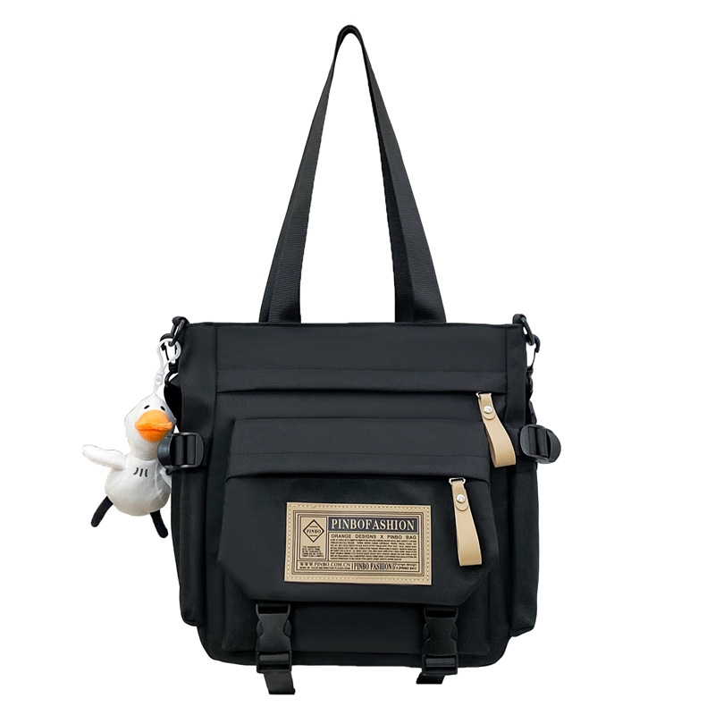 2024 New retro versatile casual crossbody bag, trendy Japanese-style workwear messenger bag, large-capacity student class bag Item Picture