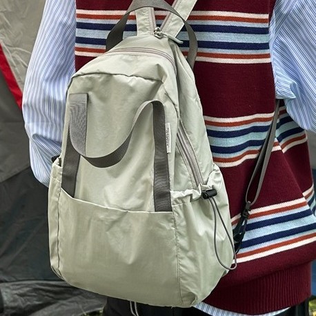 Casual nylon fabric bag small backpack for women 2024 New style fashionable and lightweight travel backpack, dual-purpose crossbody bag trend details Picture