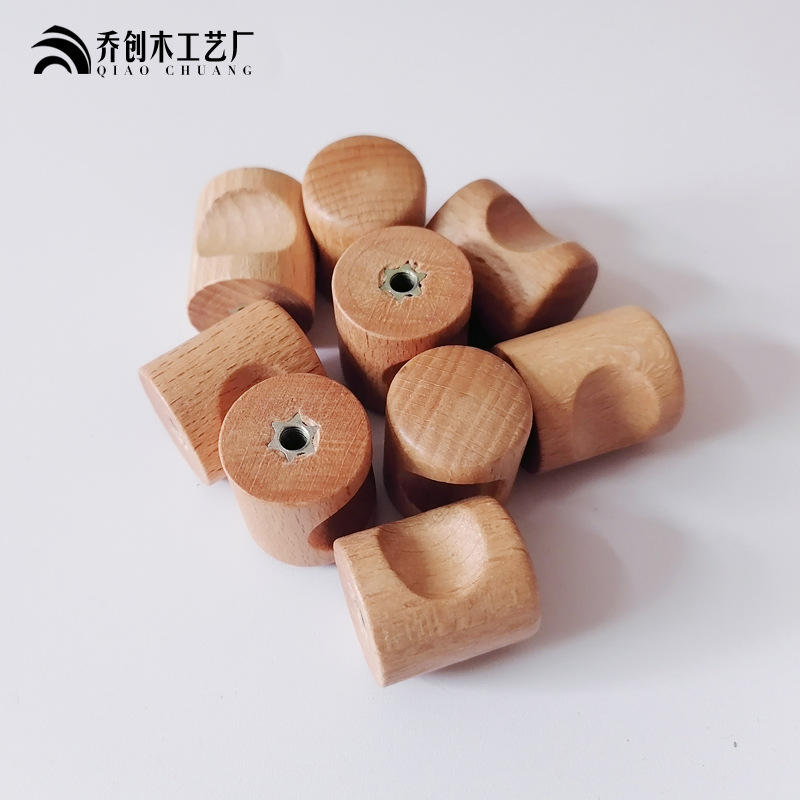 Modern and simple beech wood furniture, drawer wooden handles, wooden bedside table, coffee table, TV cabinet door single-hole handles Application Scenario