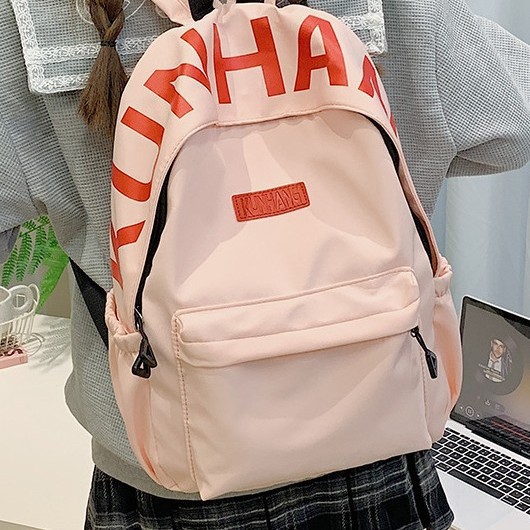 New large-capacity schoolbag, versatile backpack, student backpack, fresh, fashionable and trendy backpack, letter print schoolbag Specification drawing