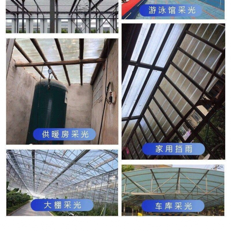 Semi-transparent polycarbonate sheet, light-transmitting sheet, fiberglass reinforced plastic canopy board, roof, balcony, patio, rainproof board, sunshade and sun protection manufacturer Specification drawing
