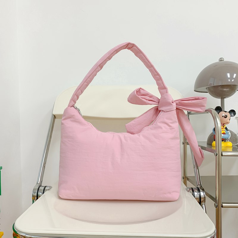 Bow bag for women 2024 autumn/Winter new underarm bag, cute and versatile shoulder bag, large-capacity commuter tote bag Specification drawing