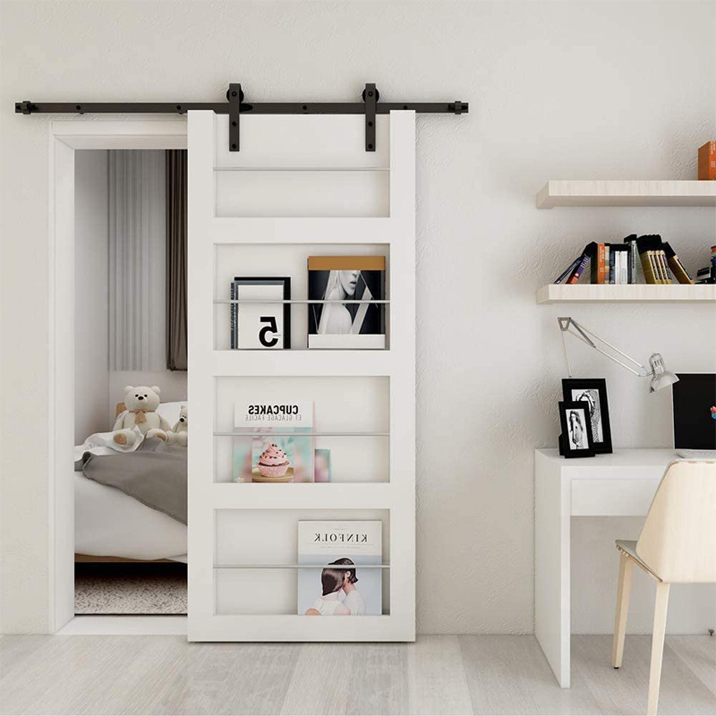 Amazon cross-border American sliding barn door track, hanging rail, carbon steel guide rail, retro sliding door, wooden door, household sliding rail Specification drawing
