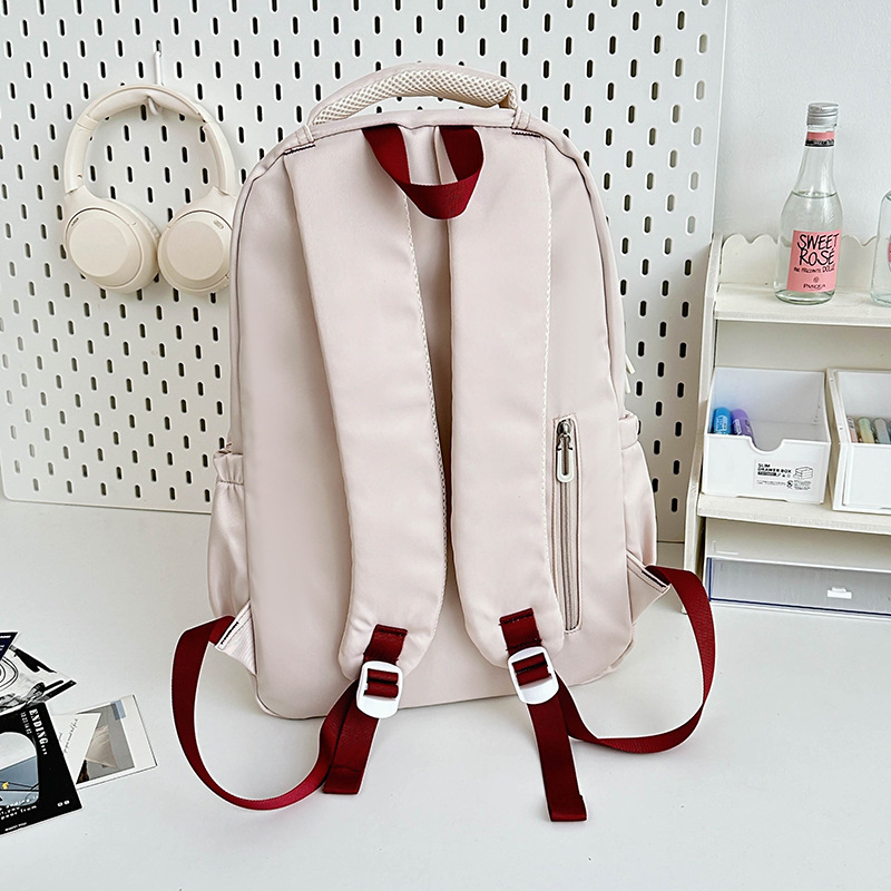 American-style versatile high-capacity schoolbag for junior high school students, color-blocking backpack for girls and middle school students, and Instagram casual computer backpack Specification drawing