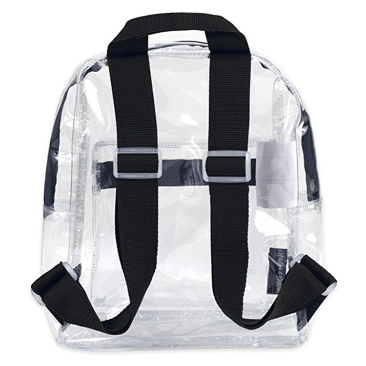 Amazon transparent PVC waterproof small schoolbag with logo printing, men's and women's concert backpack in stock Specification drawing