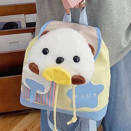 Cute large-capacity puppy nylon fabric backpack 2024 new style, a niche and girlish backpack for students' commuting details Picture