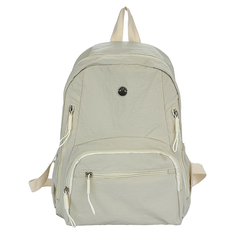 Simple outdoor travel backpack, ins women's backpack design sense, solid color backpack for junior high school, senior high school and college, men's Item Picture