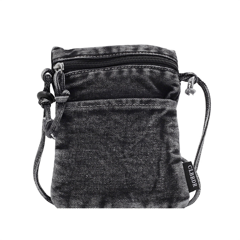 2025 New women's single-shoulder bag, mini denim small backpack, ins mobile phone case, trendy Hong Kong-style crossbody bag for women Item Picture