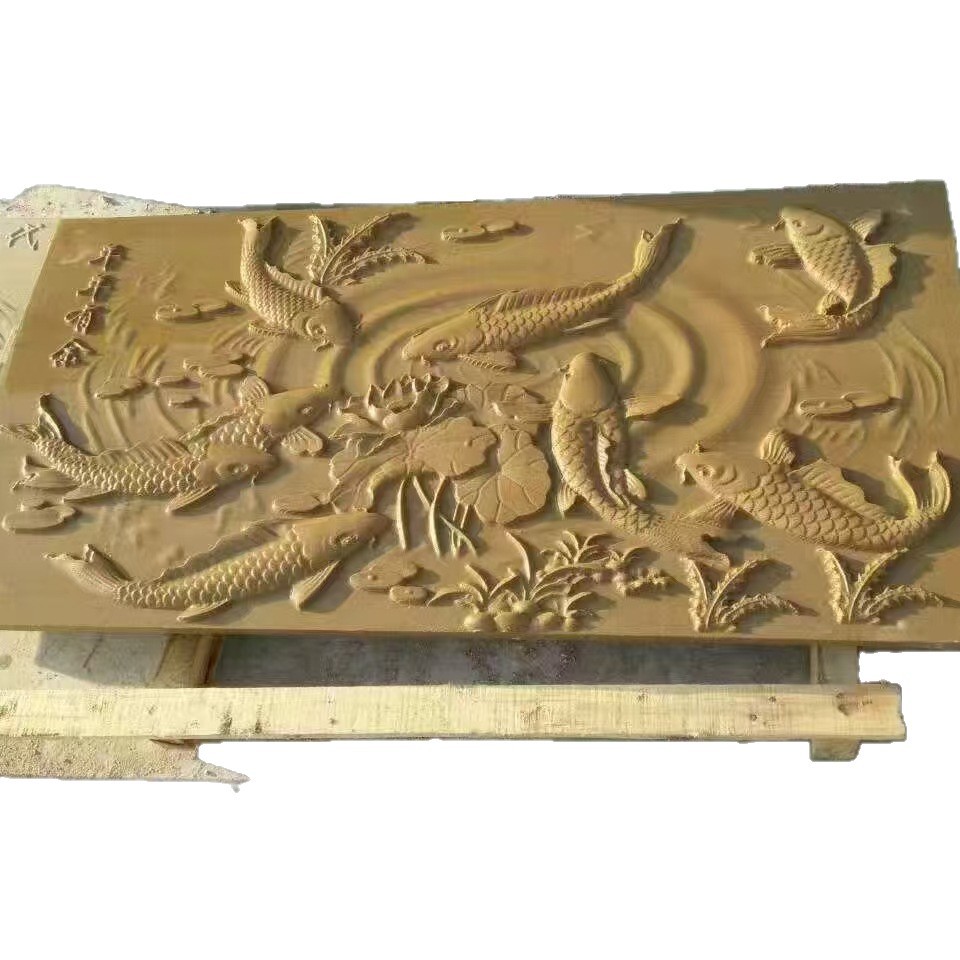 The hard yellow sandstone art wall in Shandong is carved with intaglio, relief and relief Item Picture