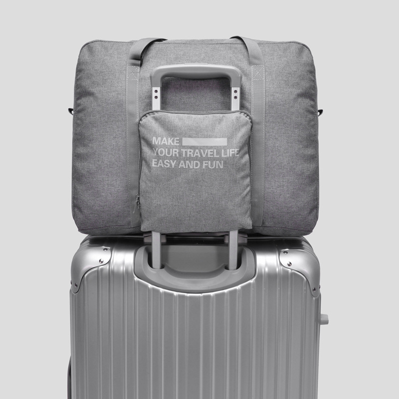 Cross-border travel folding storage bag, large-capacity trolley case, single-shoulder storage bag, portable waterproof carry-on luggage bag details Picture