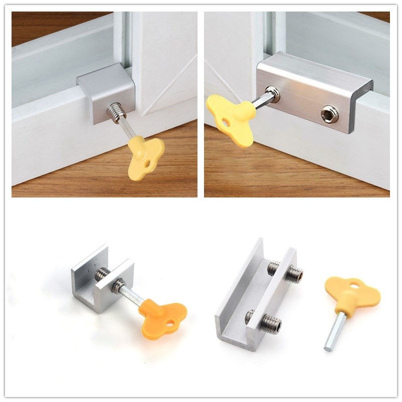 Door and window limiters, plastic keys, window locks, sliding window locks, children's safety protection, anti-theft limiters full figure