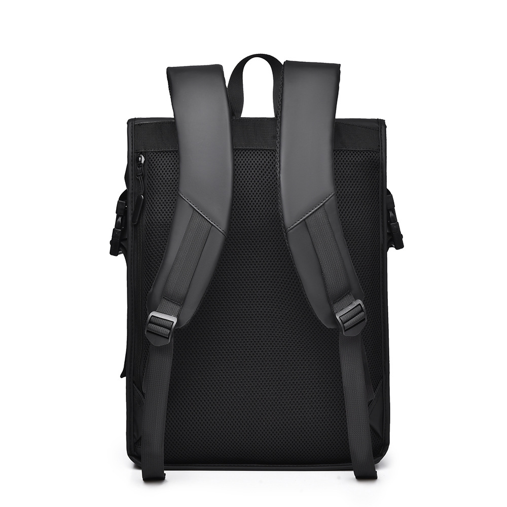 Simple and cool business backpack, large-capacity men's high-end casual travel bag, folding rolled-up computer backpack Application Scenario