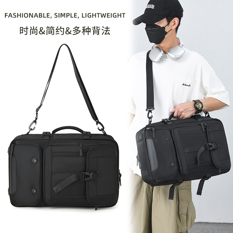 New laptop bag, large-capacity casual backpack, men's independent shoe compartment, dry and wet separated travel bag Specification drawing