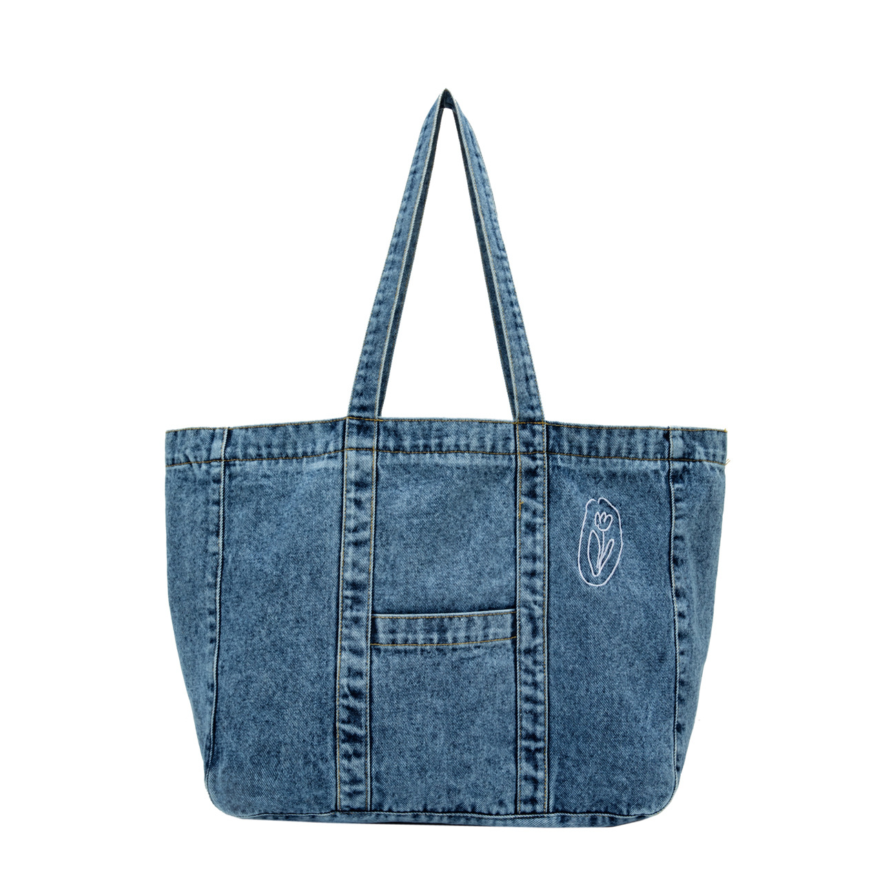 Spring 2025 new high-appeartion-level commuter tote bag, large-capacity single-shoulder shopping bag, denim student class bag Item Picture