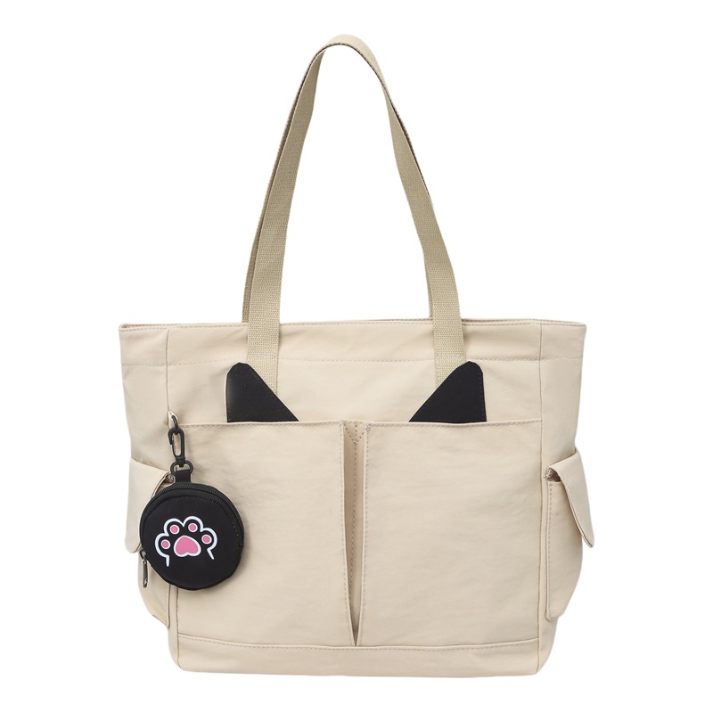 Casual women's 2025 new style cartoon cat bag, single-shoulder bag, large-capacity tote bag, super popular crossbody handbag Item Picture