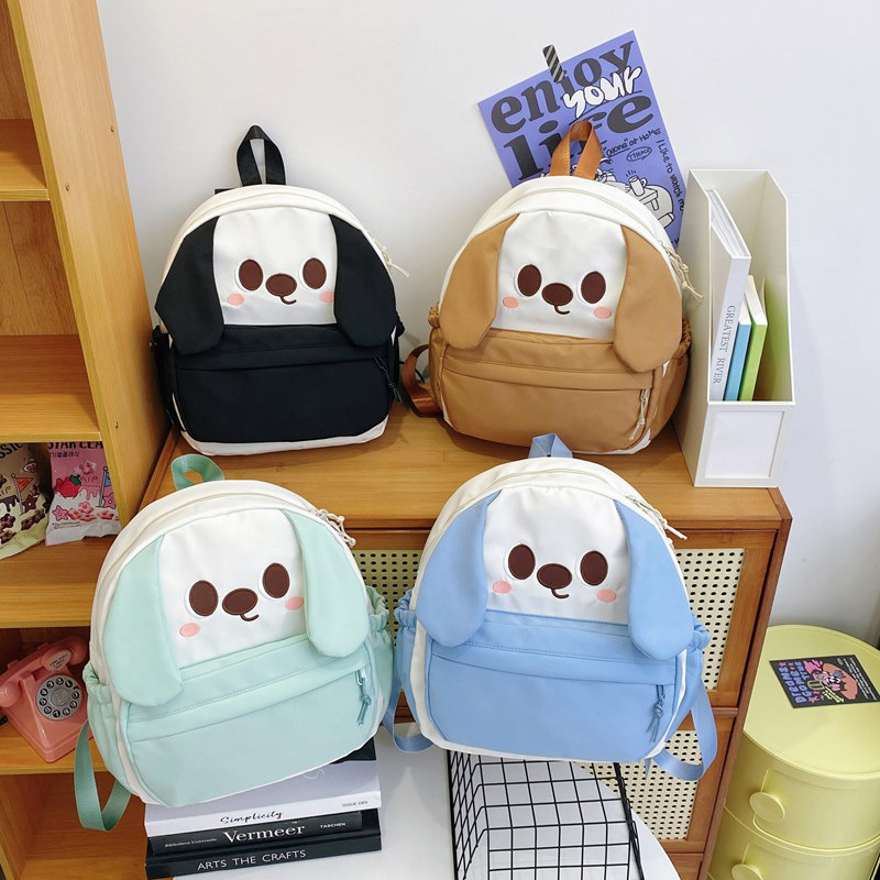 Cross-border cute puppy schoolbag, Japanese-style niche soft girl cartoon student children's double-shoulder travel backpack full figure