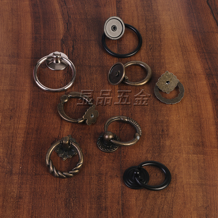 Antique drawer handles, single-hole handles, wardrobe cabinet pull rings, wooden boxes, gift box handles, direct supply from the manufacturer Specification drawing