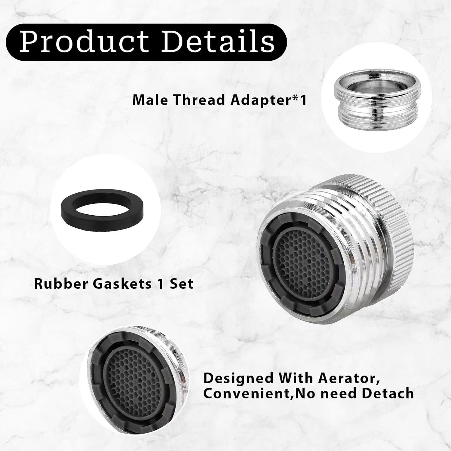 The American standard faucet is connected to the garden hose. The inner thread is 22 turns and the outer thread is 3/4GHT. The inner thread of the joint is 22 turns and 6 minutes Specification drawing