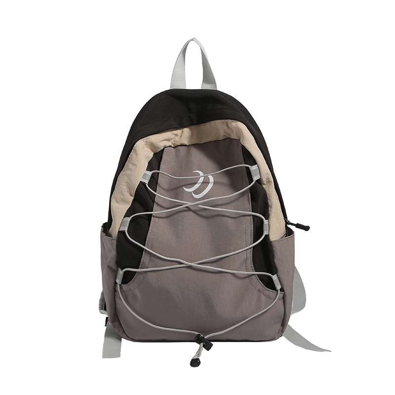Cross-border solid-color backpacks, outdoor travel backpacks, sports small bags, new lightweight and large-capacity schoolbags Item Picture