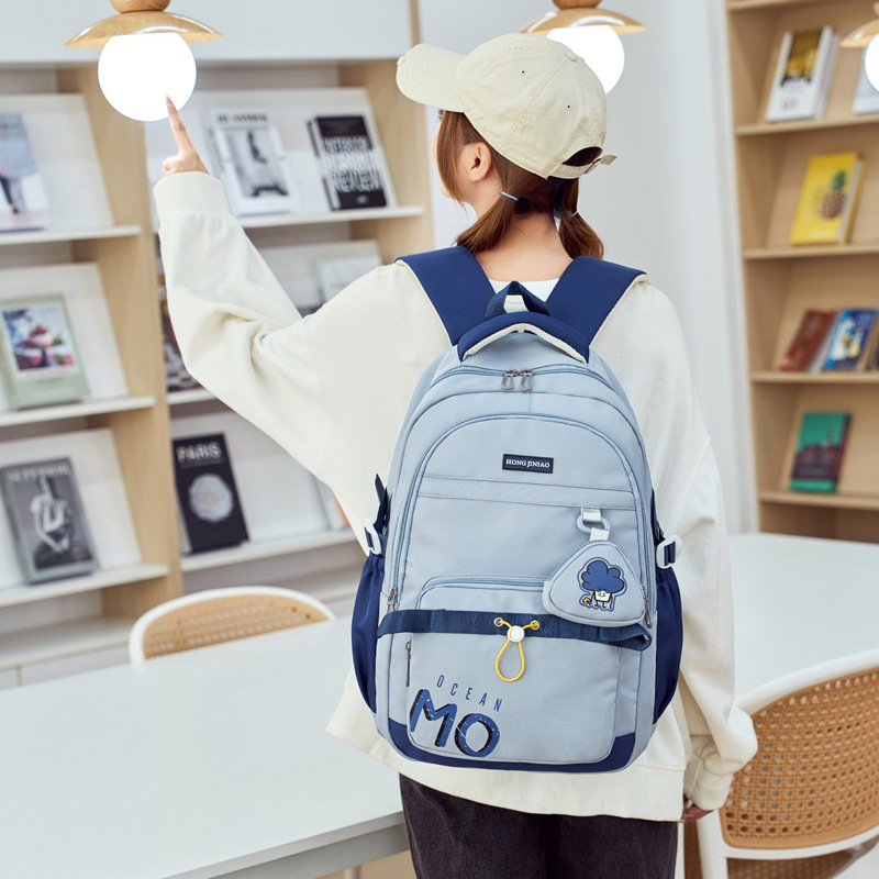 A new type of cross-border, fresh and sweet girls' backpack, a large-capacity, lightweight school bag for junior high school and primary school students Specification drawing