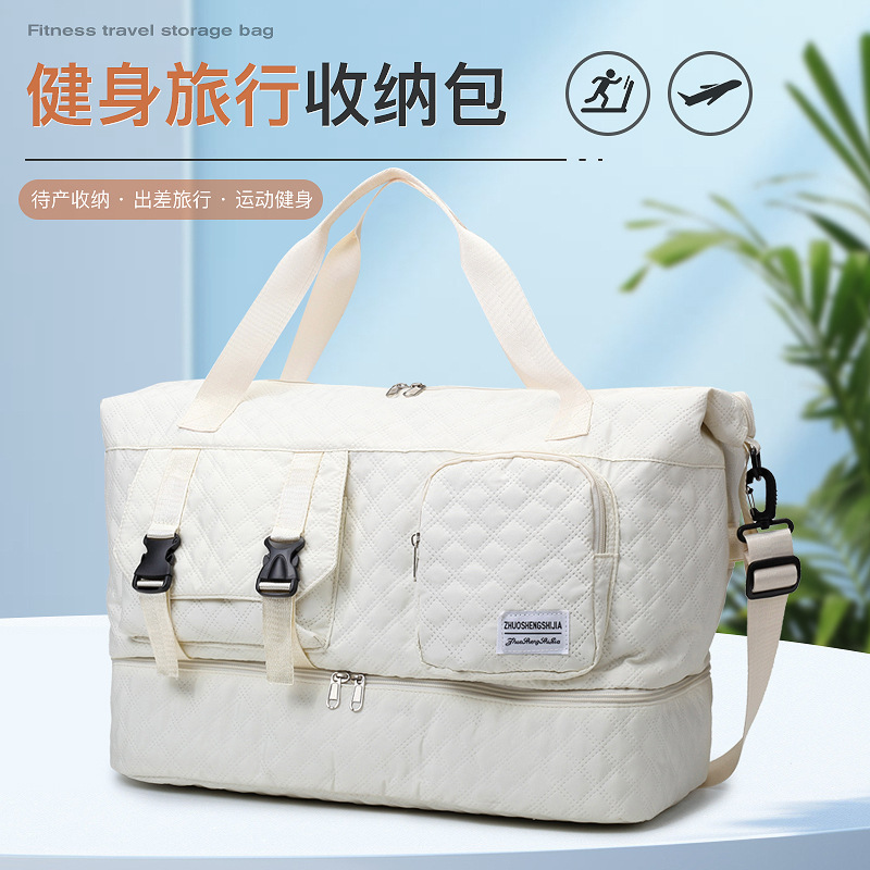 This multi-functional large-capacity luggage bag can be used to carry suitcases, short-distance hand-held crossbody travel bags, and dry and wet separation storage bags full figure