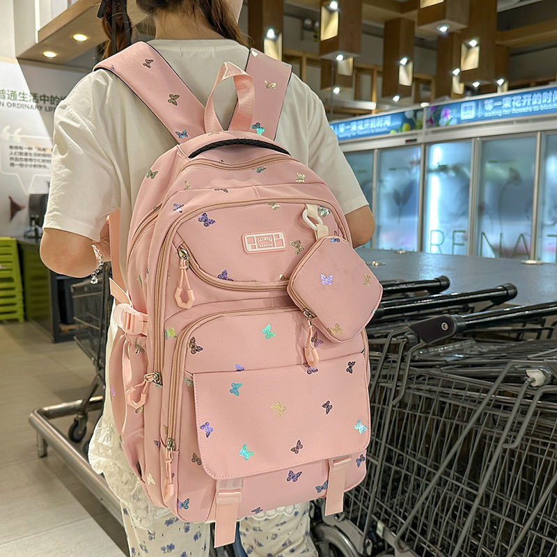 Hot-selling spring casual and lightweight bear printed backpacks for junior high school, senior high school and college students Specification drawing
