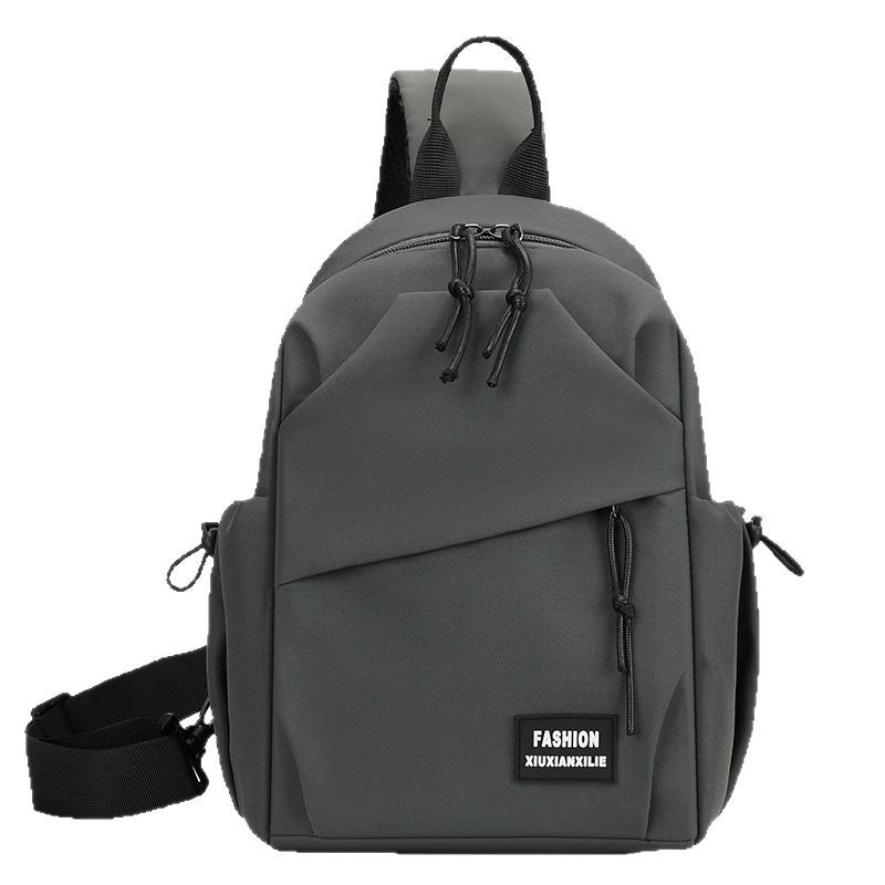 Men's large capacity chest bag, student single-shoulder bag, crossbody bag, men's crossbody bag, simple small backpack, casual crossbody bag Item Picture