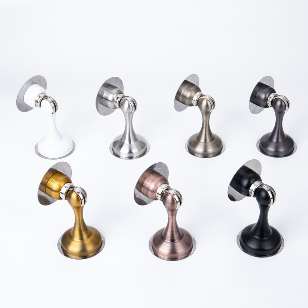 Stainless steel strong magnetic door suction, thickened door stop, no need for drilling, anti-collision device, bedroom door, silent strong magnetic floor suction details Picture
