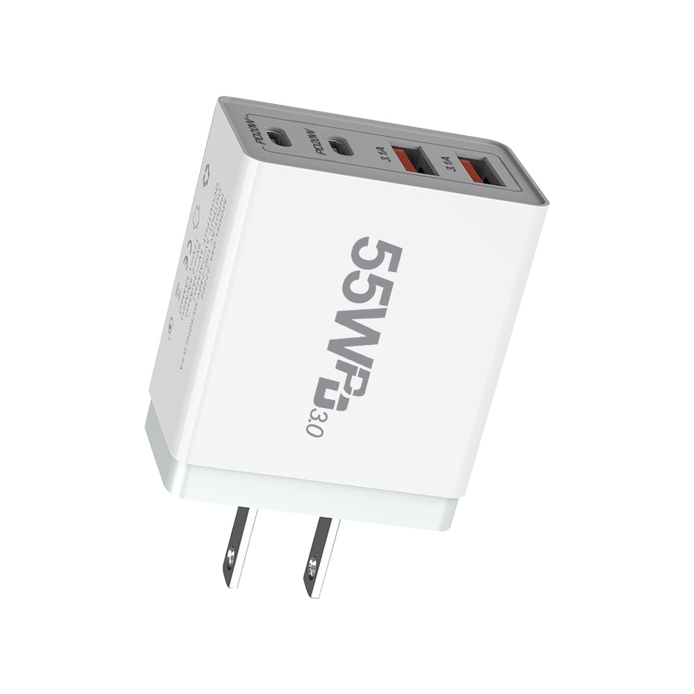 55W dual C and dual A charger, 35WPD charger, multi-port Australian standard charger, four-port mobile phone charger, fast PD full figure