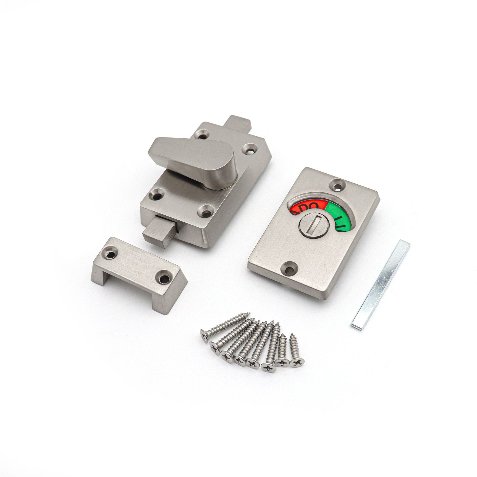Direct-sale 304 stainless steel public restroom indicator lock, restroom red and green indicator door lock, bathroom partition lock Item Picture