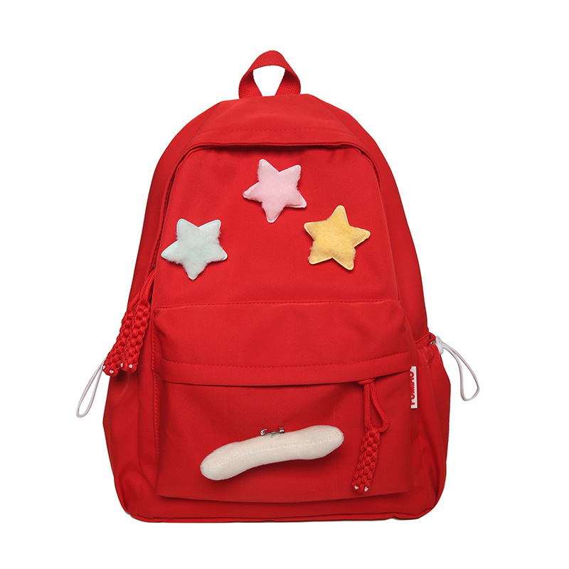 New cross-border girls' simple and casual large-capacity backpack, ins style lightweight schoolbag for primary and junior high school students Item Picture