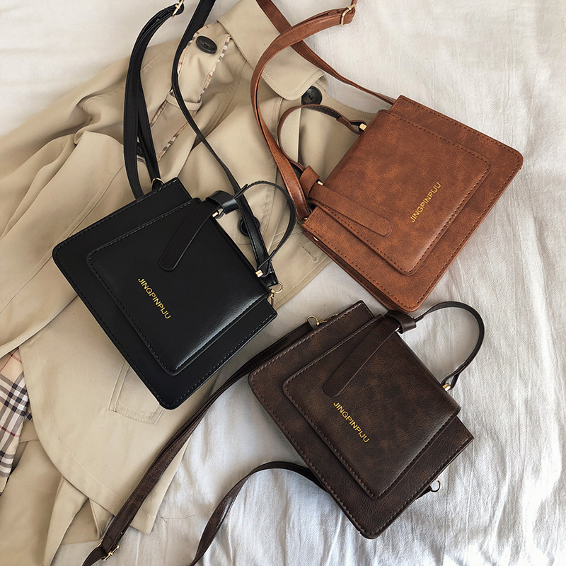 Sheng Shi Retro chic Bag for Women 2019 Popular new Hong Kong-style fashionable texture versatile single-shoulder crossbody small square bag Specification drawing