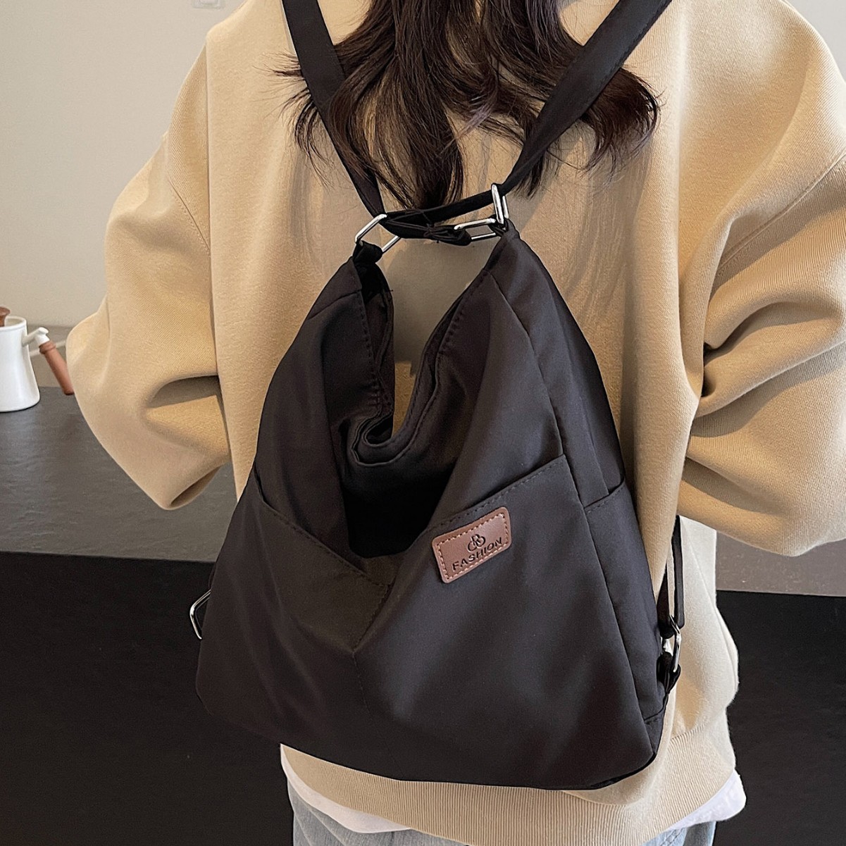 Autumn three-in-one backpack, single-shoulder crossbody bag, 2024 new stylish large-capacity bag, Korean version commuter student bag full figure