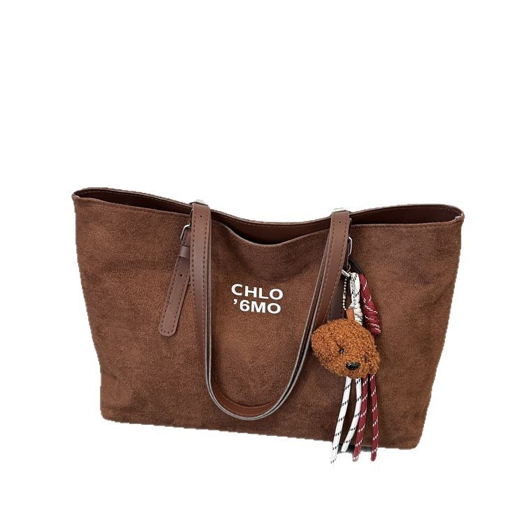 High-end autumn and winter texture casual tote bag, large-capacity single-shoulder bag, fashionable and versatile underarm bag, durable ladies' bag Item Picture