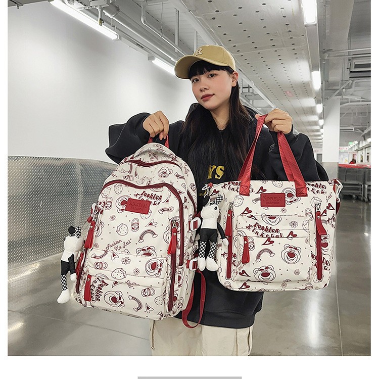 2025 New model schoolbag: Large-capacity multi-functional backpack for junior high school students, schoolbag for female college students and high school students on campus full figure