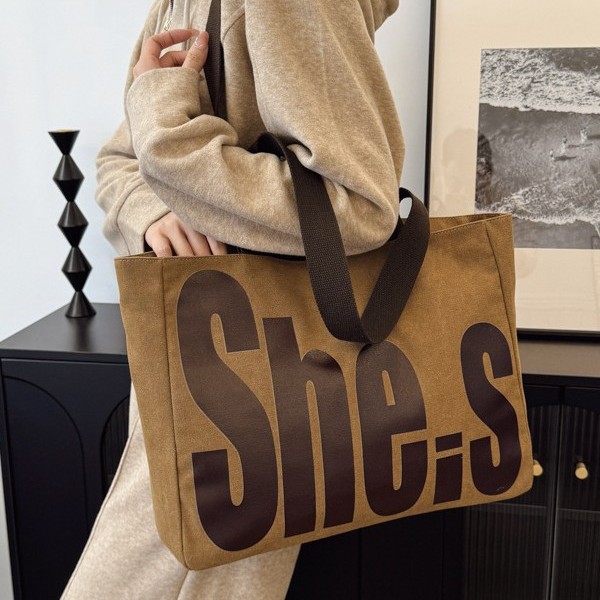 Handbag, women's letter print, European and American style, trendy underarm bag, fashionable new single-shoulder bag, large-capacity tote bag Specification drawing