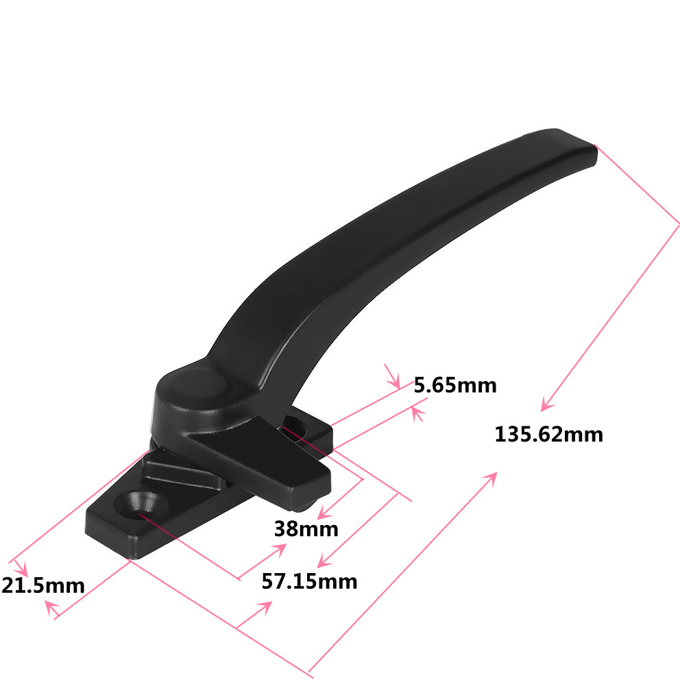 Old-fashioned thickened broken bridge aluminum alloy window handle, plastic-steel window handle lock, cross-border window handle, 50 door and window handle Specification drawing