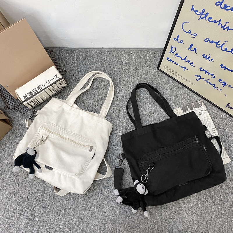 Crossbody bag, women's large-capacity tote bag, handbag, single-shoulder bag, crossbody bag, Japanese canvas bag, men's and women's school backpacks Specification drawing