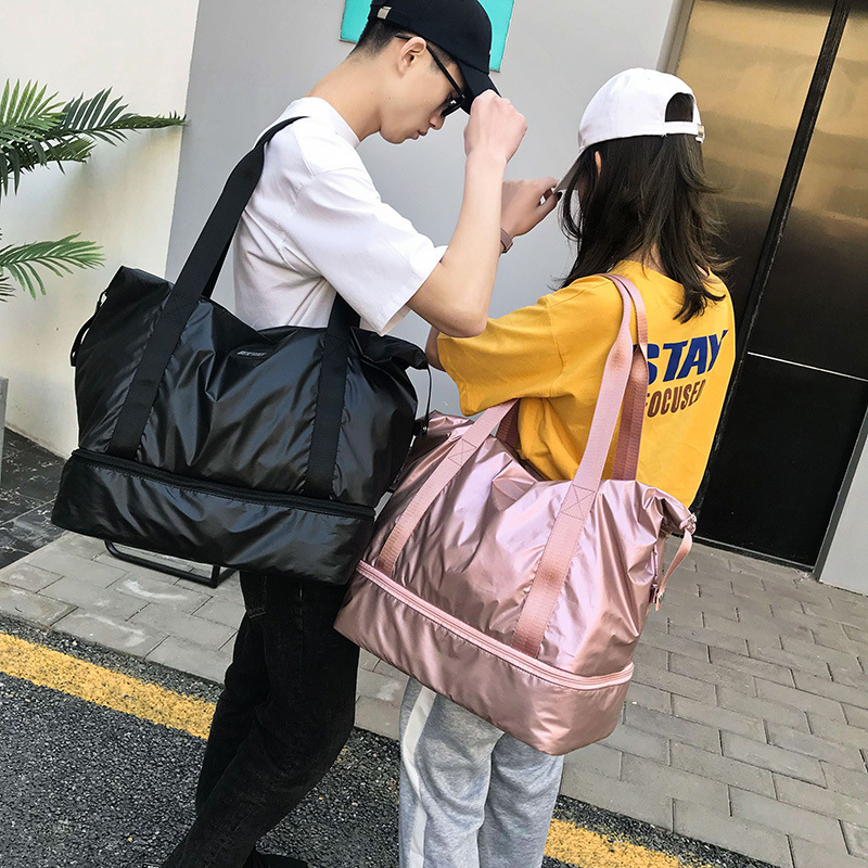 Hand-held travel bag, Korean version outdoor short business trip luggage bag, dry and wet separation sports and fitness bag, women's yoga bag details Picture