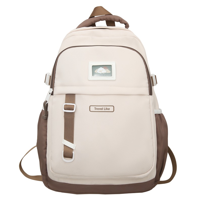New college-style fashionable and casual student schoolbag, large-capacity backpack for female high school students, ultra-light and load-reducing backpack Item Picture