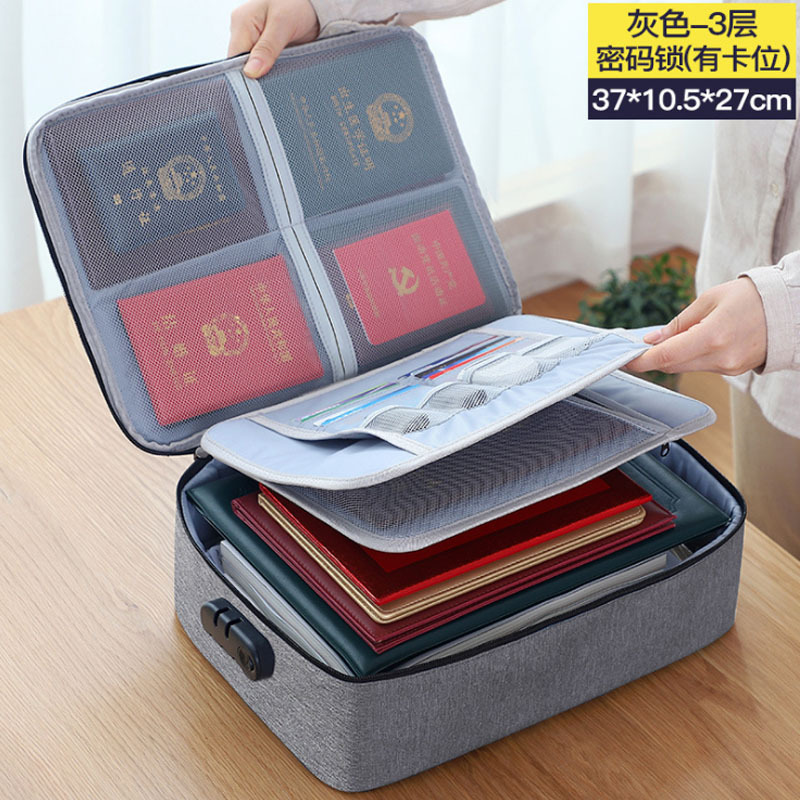 Household multi-layer document storage bag, large-capacity multi-functional storage box, certificate document passport card holder bag, organizing bag full figure