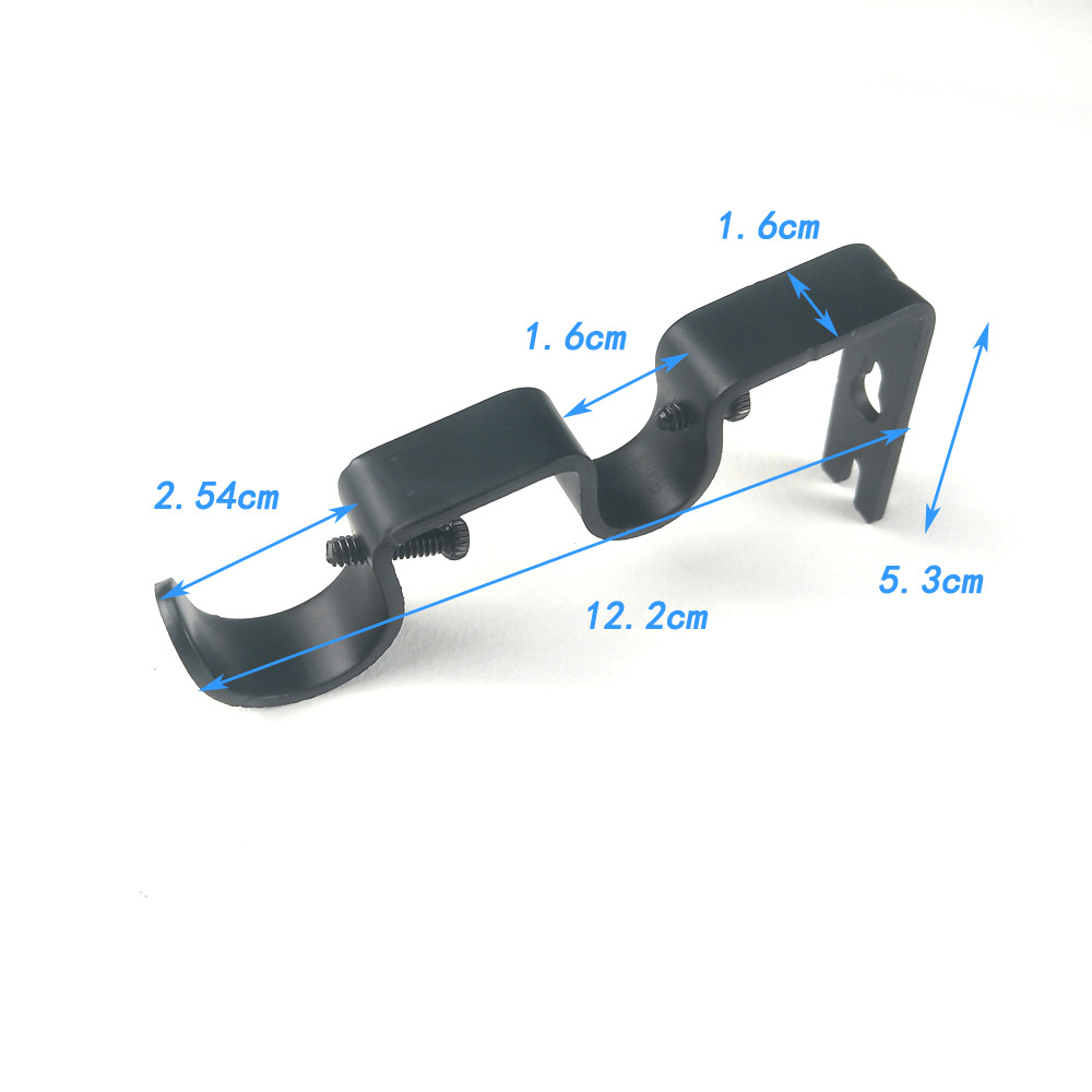 Modern and simple Roman pole curtain rod accessories, double-pole bracket base support frame, double-pole bracket Specification drawing