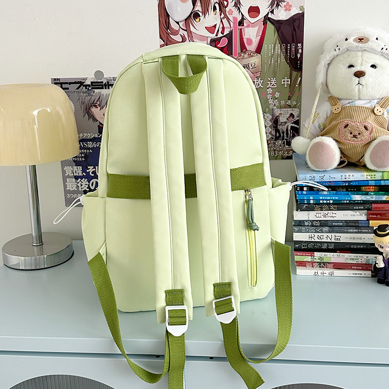 A new high-appearance-level Japanese ins fresh and sweet candy-colored backpack, a lightweight and large-capacity backpack for junior and senior high school students Specification drawing