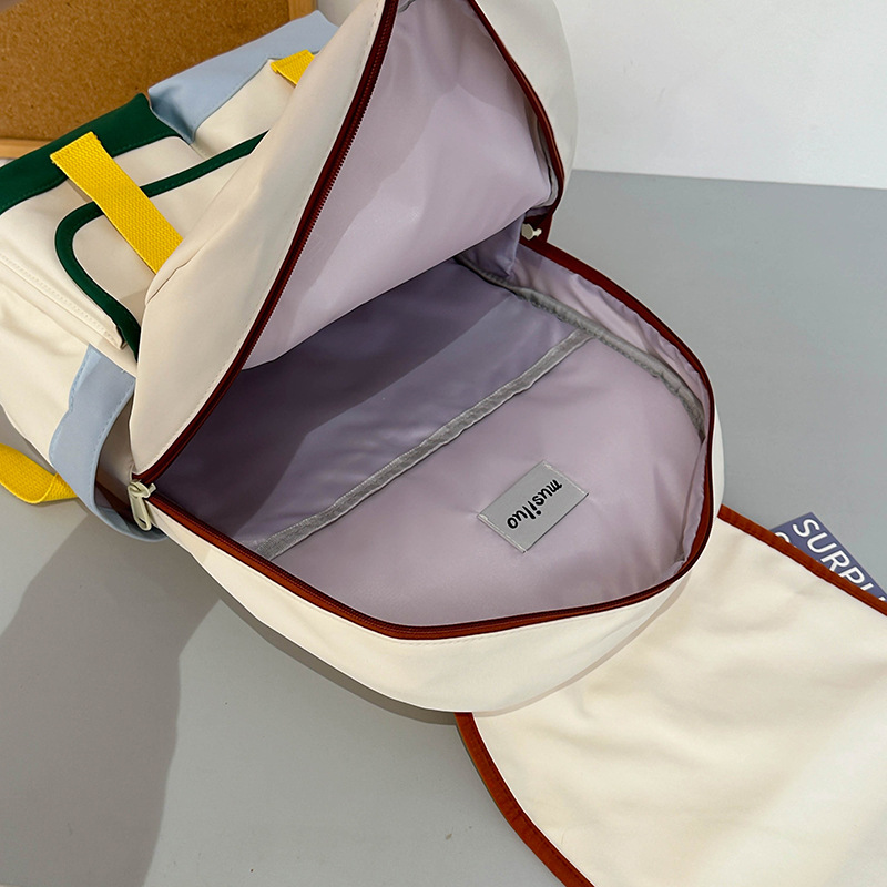 High appearance level dopamine cute schoolbag for female junior and senior high school students, large-capacity backpack with contrasting colors, niche design backpack Application Scenario