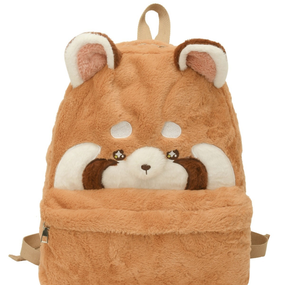 Cute cartoon bear plush backpack, new autumn and winter style soft girl children's backpack, fluffy girls' bag Item Picture